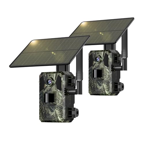 SEHMUA Trail Camera 2 Packs, Cellular Trail Cameras 4G LTE Live View with Built-in SIM Card 0.2s Trigger Speed Game Camera with Night Vision Motion Activated Waterproof Trail Cam - size: 2K Live View 2packs