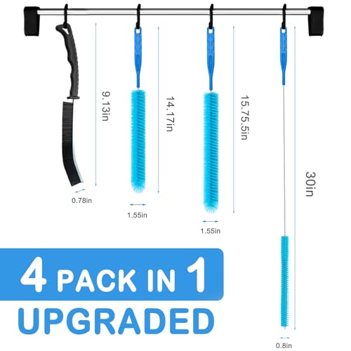 Dryer Vent Cleaner Kit，Refrigerator Coil Cleaning Brush，Includes Dryer Vent Brush, lint Brush for Dryer, Drain Cleaning Brush, and Appliance Brush Set for All Your Home Cleaning Needs
