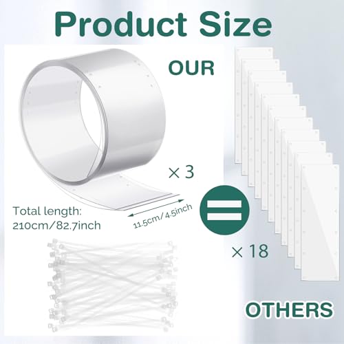Juexica 3 Pcs 82.7 x 4.5 Inch Guinea Pig Cage Liner Clear Cuttable Critter Cage Liner with Pre Drilled Holes Urine Guard Extra Long Cage Liner with 150 Zip Ties for Rabbit Hamster Ferret Chinchilla