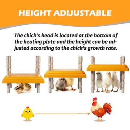 Brooder Plate for Chicks, 10" x 10" Chick Heating Plate Whit Adjustable Heights