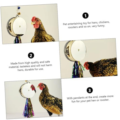 Chicken Swing for Hens Pet Double Sides Mirror Stainless Steel Drum Toy