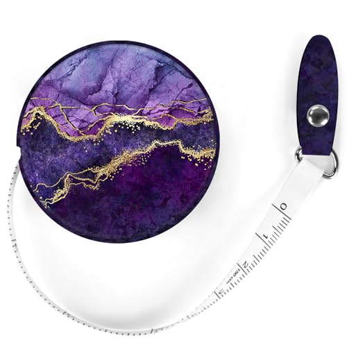 Sewing Tape Measure，Colour Printed Small Retractable Soft Measuring Tape for Tailor Cloth Fabric Body Measurements. - color: Purple Marble