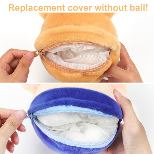 Mity rain Interactive Dog Ball Cover, Replacement Covers Only for Bouncing Ball (Blue Pig+Hamster) - style: Blue Pig+Hamster
