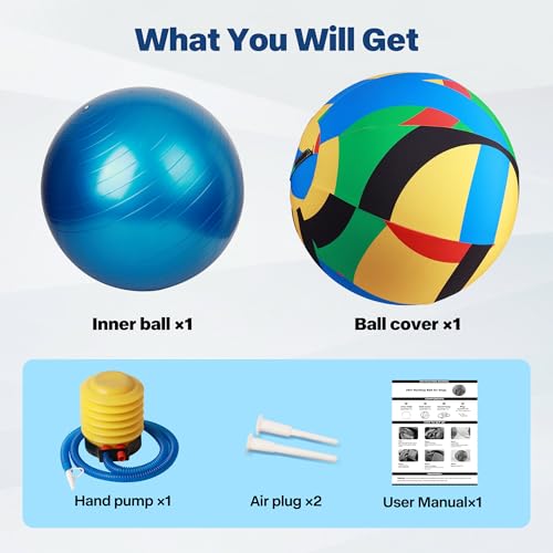 Pet Prime 25" Herding Ball for Dogs,Dog Herding Ball with Pump for Australian Shepherd,Cattle,Border Collie,Large Breed Play and Exercise,Durable Outdoor Herding Toy for Dogs and Horses
