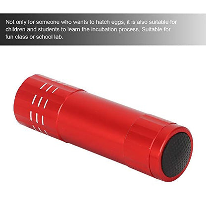 CHICIRIS Egg Candling Lamp, High Intensity Bright Cold Light for Egg Development Observation, with Portable ABS Design, for Chicken Goose Duck Poultry Hatching and School Lab (Red) - color: Red