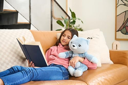 HUGIMALS Frankie the Cat 20 Inch 4.5 lb Heavy Cute Sensory Weighted Comfort Plush | Large Unscented Washable Self Care Calming Stuffed Animal for Kids, Teens and Adults - color: Frankie the Cat