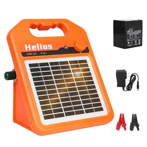 MINI160 2 Miles Solar Fence Charger, 0.16 Joule Solar Electric Fence Charger for Livestock, Pigs, Horses, Cattle Sheep, Solar Powered Electric Fence with Day or Night Mode, Easy Installation - size: MINI160