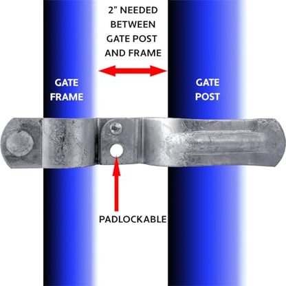 Heavy Duty Fork Latch (Bolt in) 1-7/8" x 2-7/8" Galvanized Pressed Steel - CASE Qty 25 - size: 1-7/8" x 2-7/8" - Case