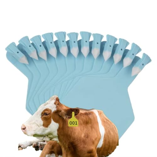 Z Tags One-Piece Cattle Ear Tags TPU Blank Livestock Animal Identification with Professional Animal Ear tag applicator for Cattle,Sheep Goat, Pig Blue Blank Ear tag 100PCS - color: Blue, size: Blank ear tag 100PCS