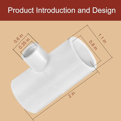 10 Pack Chicken Waterer ABS Tee Fittings. Suitable for Chicken Water Cups, Nipples and Other Poultry Waterers, White and Thickened