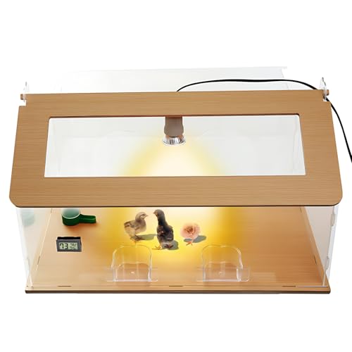 Brooder Box for Chick 40-50,5-in-1 Chick Starter Kit,Includes Brooder Heat Lamp 2,Baby Chicken Box,Chicken Feeder,Waterer,Thermo-Hygrometer