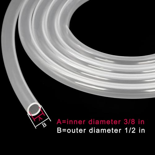 Silicone Tubing 3/8"ID - 25ft Food Grade Hose Pure Silicon Tube | 3/8" ID x 1/2" OD Flexible High /Low Temp Silicone Tubing for Home Brewing Wine Making Food Safe - size: 3/8” ID x 1/2" OD, style: 25 ft