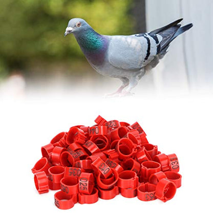 100 Piece Numbered Bird Leg Rings, 001 to 100 Plastic Poultry Identification Bands, Clip on Leg Rings for Chickens, Ducks and Geese(12mm) - size: 12mm