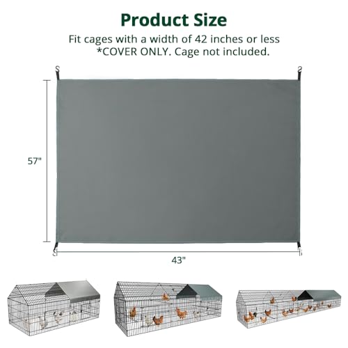 Chicken Run Cover Replacement, Waterproof Chicken Cage Tarp, Weatherproof Cover for Outdoor Duck Pen