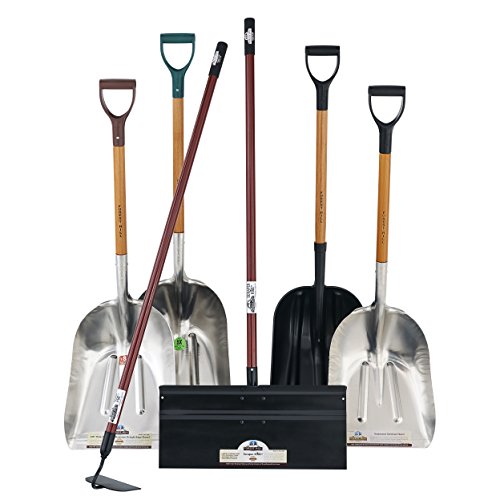 FOREST HILL Manufacturing Heavy Duty Super Tuff Aluminum Straight Edge Scoop Shovel (.125 Thick Aluminum, 52-Inch)