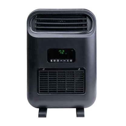 Comfort Zone 18" Wall Mount & Freestanding Space Heater – 1500W Electric Heater with Remote, Digital Thermostat, ECO Mode & 12H Timer – Portable or Wall-Mounted Personal Fan - size: 18-inch