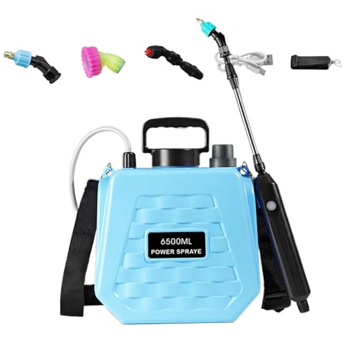 Electric Sprayer | Watering Can Rechargeable | Electric Pump Sprayer with Adjustable Shoulder Strap,for Farm Lawn Yard Backyard Agriculture Plant Outdoor Home - color: 6.5L sky blue