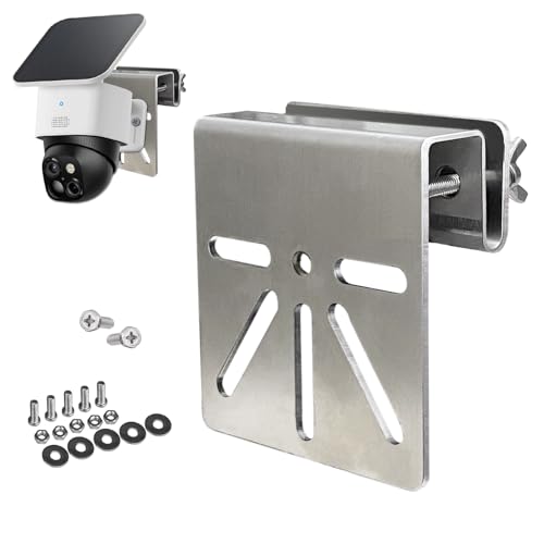 WiTi Gutter Mount Stainless Steel Bracket for Eufy Security SoloCam S340, Solar Security Camera Holder Anti-Rust Screws, No Drill Installation Compatible with IP PTZ Dome Cameras Outdoor