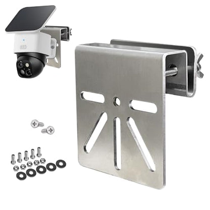 WiTi Gutter Mount Stainless Steel Bracket for Eufy Security SoloCam S340, Solar Security Camera Holder Anti-Rust Screws, No Drill Installation Compatible with IP PTZ Dome Cameras Outdoor