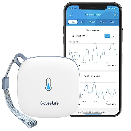 GoveeLife Smart Hygrometer Thermometer, WiFi Temperature Monitor H5179, Humidity Sensor with App Alert, 2 Years Data Storage Export, Wireless Room Thermometer Indoor for Home, Greenhouse, RV