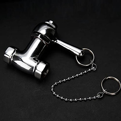 Self-Closing Heavy Duty Shower Valve with Pull Chain, Chrome - style: with pull