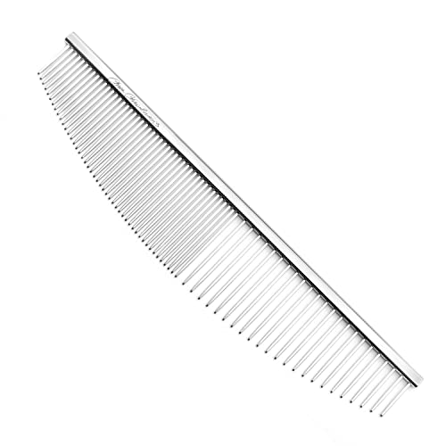 Chris Christensen 00C 6.5 in Crescent Coarse/Fine Finishing Butter Comb, Groom Like a Professional, Rounded Corners Prevent Friction and Breakage, Solid Brass Spin with Steel Teeth, Chrome Finish - size: 00C - 6.5 Inch Medium/Extra Fine