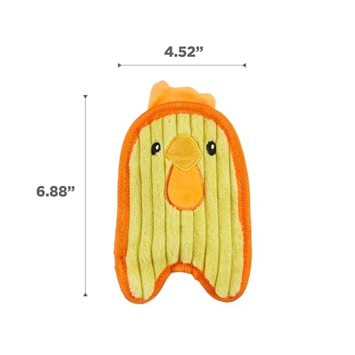 Outward Hound Durablez Minis Stuffing-Free Squeaky Plush Dog Toy for Puppies & Small Dogs - Interactive, Soft Yet Tough, No Mess, Jumbo Squeaker, Long-Lasting Play, Chicken - color: Chicky, size: X-Small