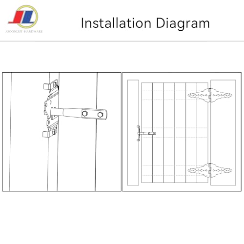 Heavy Duty Outdoor Gate Latch, Iron Fence Latch for Wooden Fence and Metal Gates, Easy Install Gate Lock with Adjustable Strike Plate, Universal Gate Hardware for Garden, Yard, Farm - size: Latch