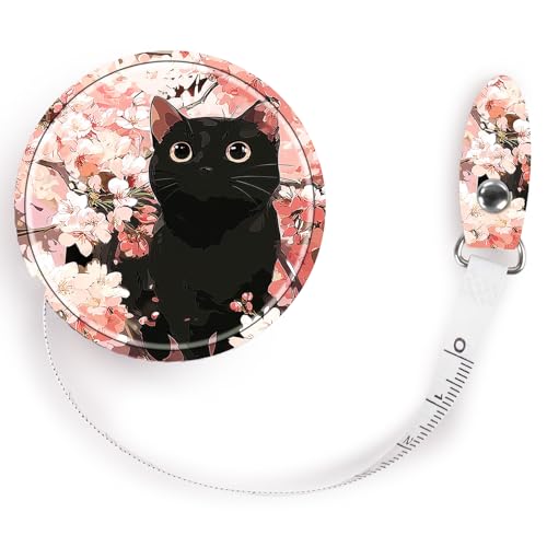 Retractable Mini Tape Measure, Auto-Retract, Premium Leather Tape Measure, Dual-Sided Ruler, Ideal for Fabric Cutting, Body Measurements, and Handicrafts (Cute Kitten) - color: Cute Kitten