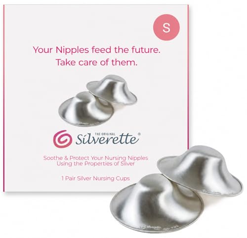 Silverette® The Original Silver Nursing Cups, Nipple Covers for Breastfeeding Essentials, Pure 925 Silver Nipple Shields - color: Small - Regular