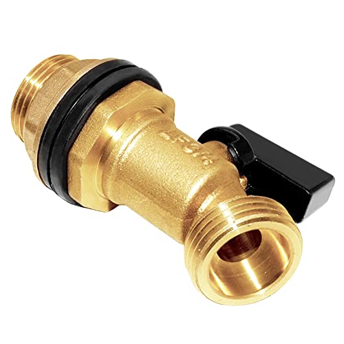 Joywayus Brass Water Container/Rain Barrel Spigot 3/4" Threaded Quarter Turn Ball Valve with Bulkhead Fitting, Suitable for Garden Hose Thread Connection - style: Style 1
