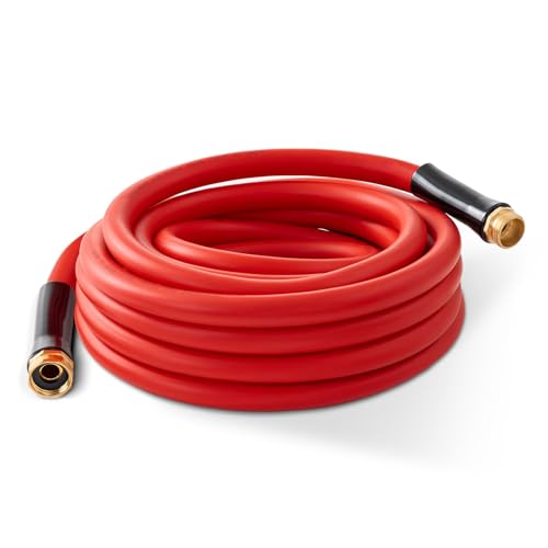 Garden Hose 25ft x 3/4” Hot Water Hose, Heavy Duty -50°F to 190°F,Burst 600Psi Flexible Upgraded Rubber Hoses,3/4” Solid Fittings for All-weather Outdoor Lawn & Garden - size: 25Ft, style: 3/4"