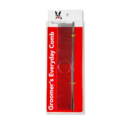 Warren London Copper Greyhound Style Everyday Dog Comb – 7.5" Professional Grooming Comb with Rounded Pins, Fine & Coarse Teeth, Smooth Glide Detangling & Coat Finishing Comb - style: Groomer's Everyday Comb
