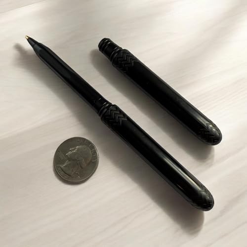 The USA Made Pocket Pen – 8 Pack – compact, affordable, lightweight, EDC black ink ballpoint pen – waterproof and floats – carries small, writes big (Black) - color: Black