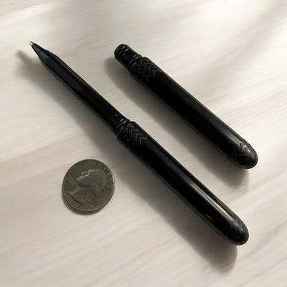 The USA Made Pocket Pen – 8 Pack – compact, affordable, lightweight, EDC black ink ballpoint pen – waterproof and floats – carries small, writes big (Black) - color: Black