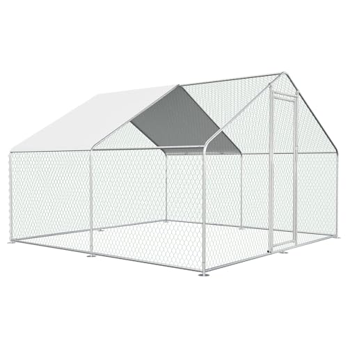 Large Metal Chicken Coop Walk-in Poultry Cage Chicken Run Pen Rabbit Duck House with Waterproof and Anti-UV Cover for Outdoor Farm Use - color: 2-Unit Coop