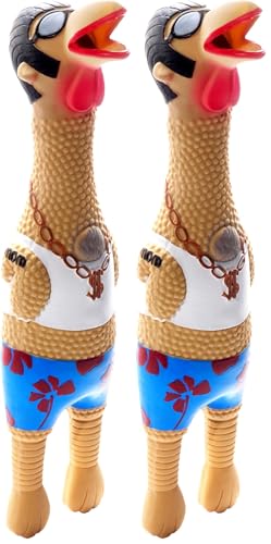 Outward Hound by Charming Pet Squawkers Earl Latex Squeaky Rubber Chicken Dog Toy,Funny Interactive Holiday Toy for Dogs,Large Size,(Pack of 2) - color: Earl, size: Large (Pack of 2)