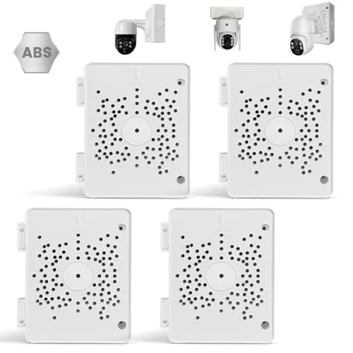 【Compatible with PTZ Cameras】 Security Camera Junction Box, Outdoor IP65 Waterproof CCTV Mounting Bracket, ABS Plastic Cable Concealment Box(4 Pack) - size: 4 Pack