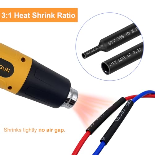 Heat Shrink Tubing Kit 355pcs - 3:1 Adhesive Lined - Electrical Waterproof Industrial Heat Shrink Tape Terminals- Marine Grade Wire Connector Shrink Wrap Tube - 3.15" Length - Black and Red - size: 355pcs Black Red