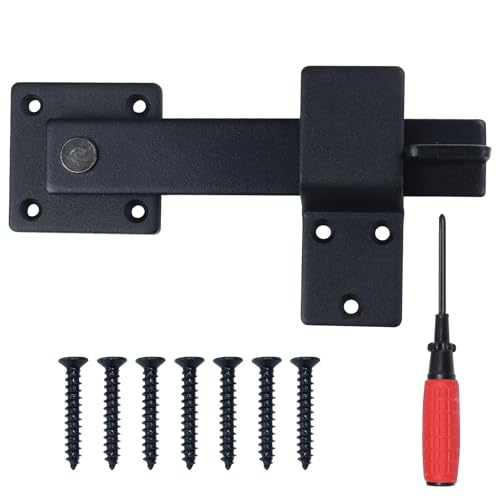 6" Flip Fence Gate Latch with Screwdriver for Wooden Fence Sliding Door, Farm, Garden, Yard, Orchard, Ranch, Carports, Barn Door Lock, 360 Degree Rotated - color: 1 Pack 6" Flip Fence Gate Latch