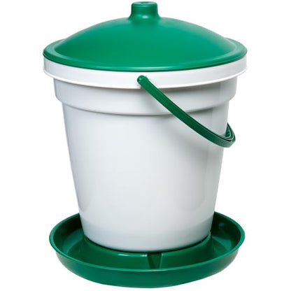 Premier 1 Quick Clean Bucket Waterer for Chickens & Poultry - 5 Gallon (White, Green, No Legs) - size: No Legs