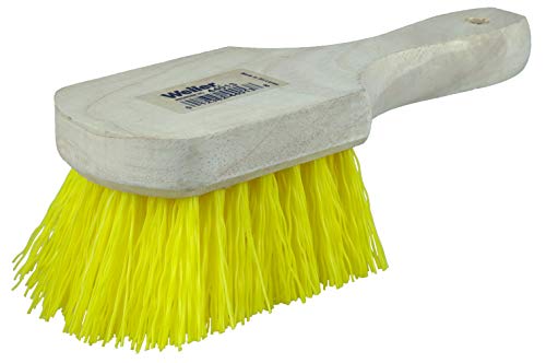 Weiler 44013 8" Utility Scrub Brush, Yellow Polypropylene Fill, Short Handle, Wood Block - size: 8", style: Yellow Polypropylene
