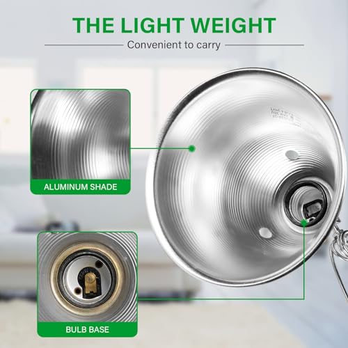 Simple Deluxe 2-Pack Clamp Lamp Light with 5.5 Inch Aluminum Reflector up to 60 Watt E26 (no Bulb Included) 6 Feet 18/2 SPT-2 Cord, Silver - size: 5.5 Inch (60 Watts), style: 2-Pack