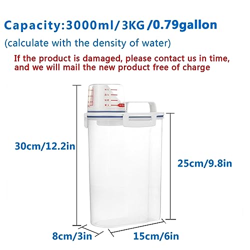5.5 Lbs Plastic Transparent Tank, Rice Storage Barrel, Household Food Container Grain Storage Box for Oatmeal, Grain, Cereal, Pasta, Flour (6 Packs) - color: 6 Packs