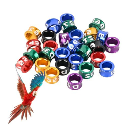 Bird Leg Rings 4.0mm，Multicolor Aluminum Bird Bands, Identification Rings for Small Birds (Pearl, Wen Bird, Tiger Skin, Hibiscus Bird), 50 Packs with Laser Engraved Numbers - size: 4.0MM
