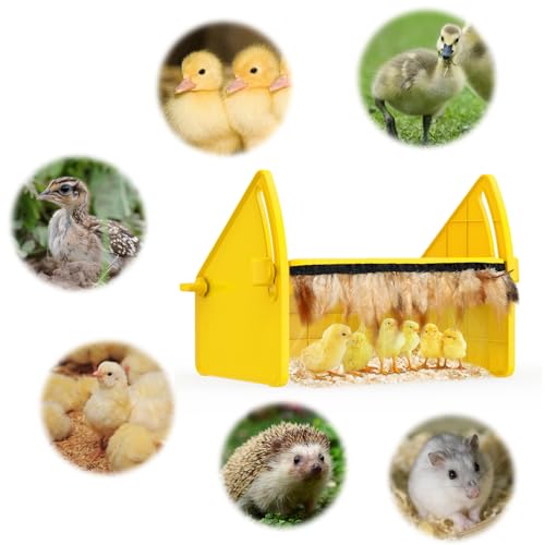Heating Brooder Plate for Chicks Ducklings, Adjustable 3 Levels Temperature Brooder House for Keeping Poultry Warm(Yellow, L) - color: Yellow