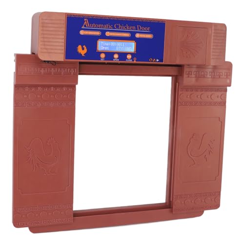 CHICIRIS Automatic Chicken Coop Door Opener, Intelligent Double Open with Timer LED Display Solar Powered, with Anti Pinch Function and Low Battery Alert, for Chickens Ducks Geese (Bronze) - color: Bronze