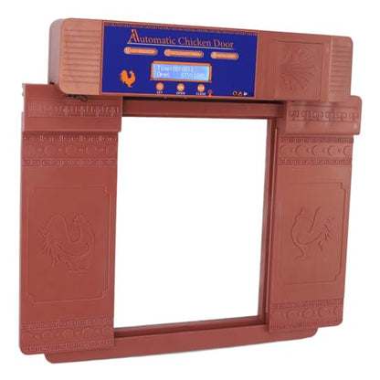 CHICIRIS Automatic Chicken Coop Door Opener, Intelligent Double Open with Timer LED Display Solar Powered, with Anti Pinch Function and Low Battery Alert, for Chickens Ducks Geese (Bronze) - color: Bronze