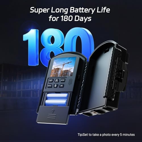 Dsoon Time Lapse Camera,1080P HD Timelapse Camera Outdoor,110° Wide Angle & 2.4" LCD Screen,180 Days Standby for Record Construction, Weather, Plant,Drawing(64GB TF Card Included) - style: TL2100-6