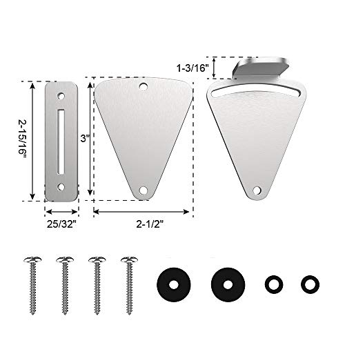WINSOON Barn Door Lock Hardware Stainless Steel Sliding Privacy Latch for Closet Shed Pocket Doors Wood Gates - color: Silver
